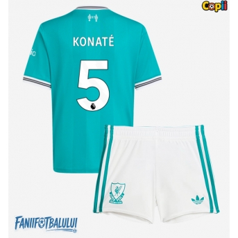 Liverpool Ibrahima Konate #5 Echipament de Fotbal Replică 2025-26 Copii Treilea (+ Șorturi)